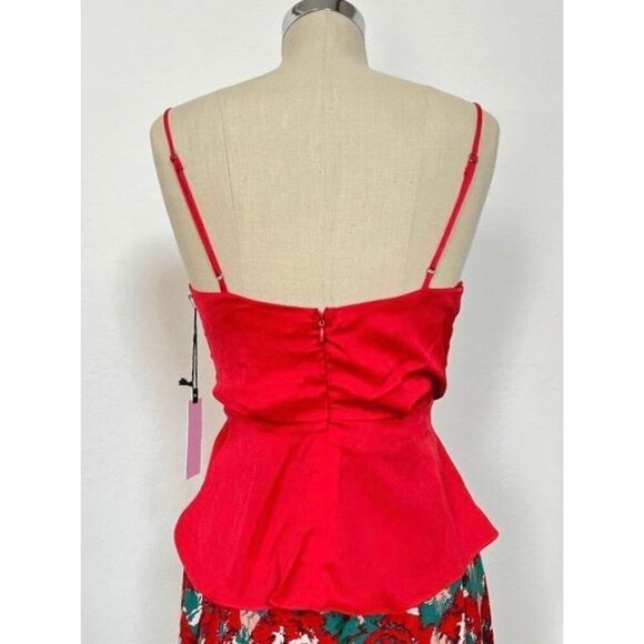 NEW ASTR THE LABEL Women’s XS Silky Nile Peplum Blouse Cami Top - Picture 6 of 9